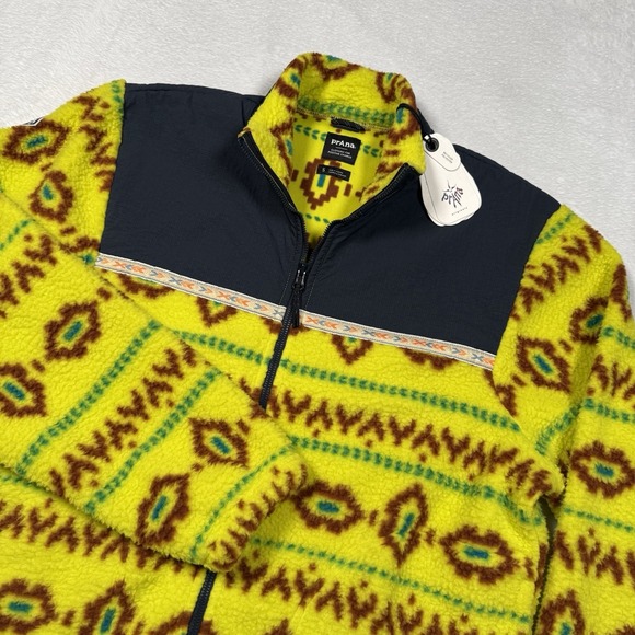 Prana Men's Hurricane FZ Full Zip Sherpa Fleece Jacket Size Small Bright‎ Lichen